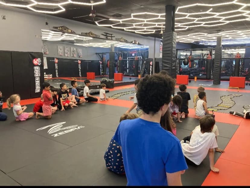 Wide shot of Kaizen MMA summer camp in session
